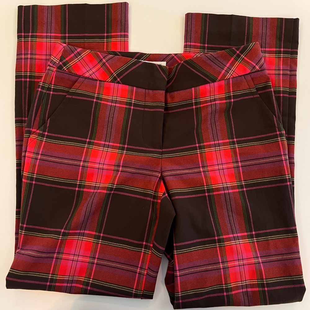 Trina Turk Women Tartan Plaid‎ Trouser Pants